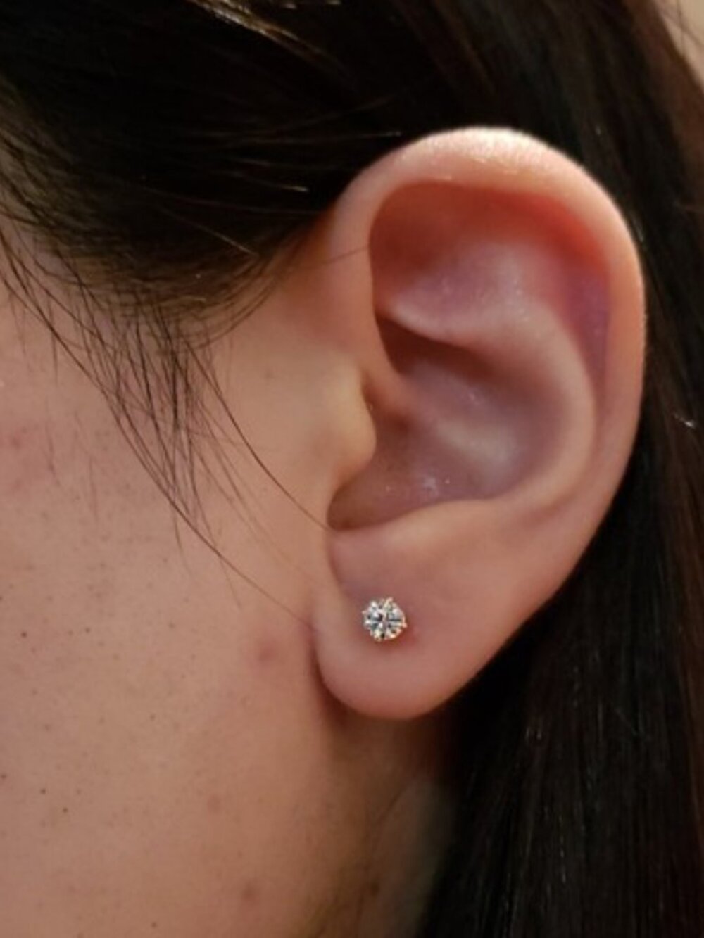 0.20 Ct Lab Grown Diamond Stud Earrings .925 Sterling Silver